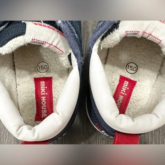 MIKI HOUSE navy blue toddler kids shoes. Size 15cm. US 9 EU 25 pre-owned - Picture 11 of 13